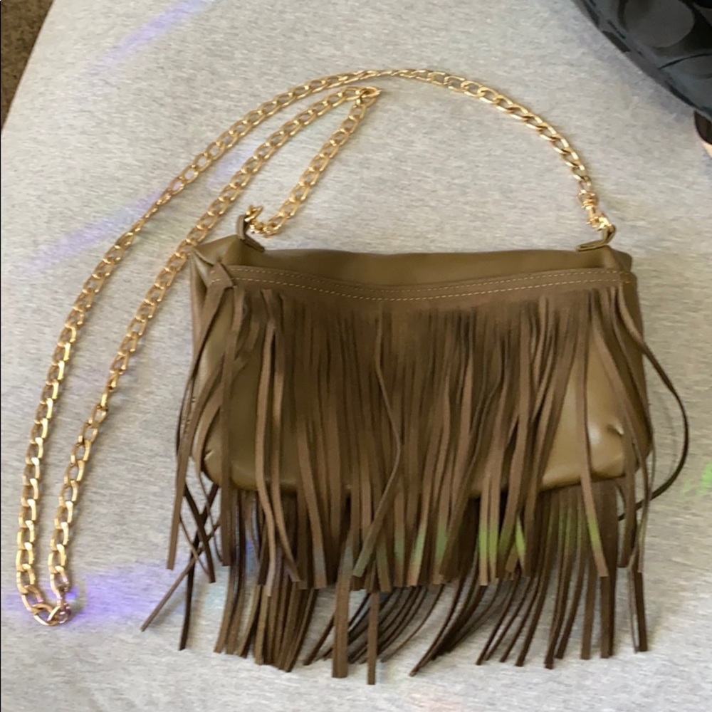 Olive tassel crossbody